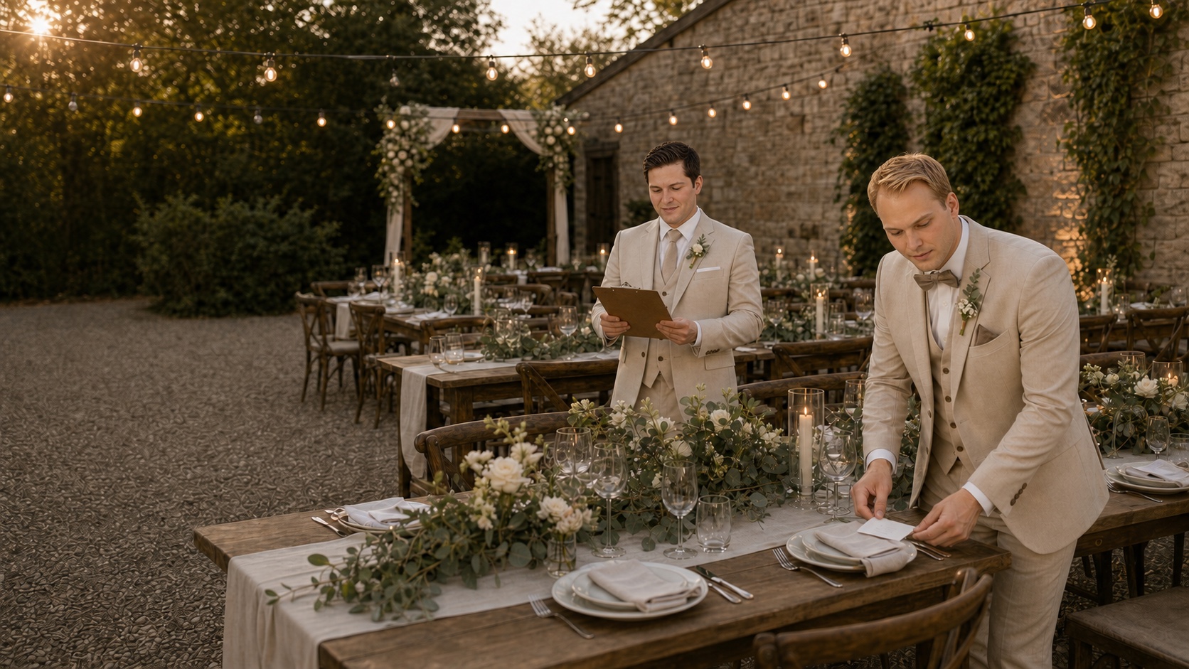 Dominic Lindner und Andreas Höfler bei der Hochzeitsplanung