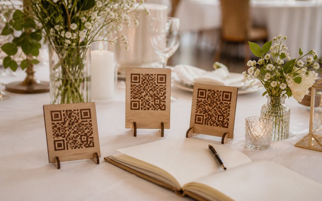 QR-Code-Aufsteller für Hochzeitsfotos, Menü und Gästeinfos – Ratgeber Trauredner Nürnberg